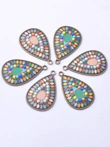 6 cái/bộ Mặt dây chuyền DIY hình giọt nước - Hồng - Xem 1