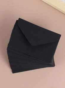 50 piezas unicolor mini papel simple multipropósito Sobre para Tarjeta de felicitación almacenamiento - Negro - Ver 2