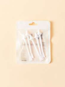 SHEIN CUỘC SỐNG CƠ BẢN 5 cái Gậy Waxing Mũi Hai Đầu Dùng Một Lần - trắng - Xem 4