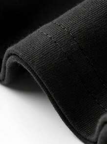 男士人像圖案T恤 - 黑色 - 查看 6