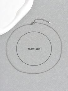 Minimalist Chain Necklace - Silver - View 3