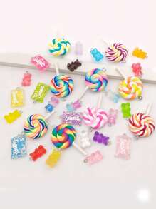 32入組彩色糖果和棒棒糖形狀包塑膠可愛包修身填充 - 彩色 - 查看 1