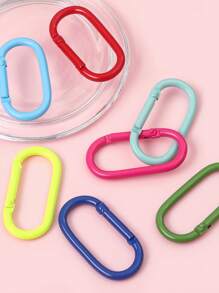 5 cái Carabiner phun sơn bằng nhôm hình bầu dục cho các hoạt động ngoài trời, màu sắc ngẫu nhiên để tự làm bông tai, vòng tay, dây chuyền, dây đeo điện thoại di động và đồ trang trí - Nhiều màu - Xem 4