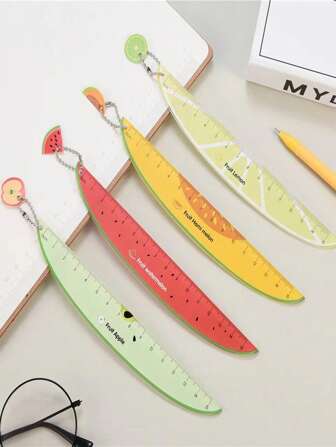 1入組水果設計隨機尺子可愛兒童多用途尺子測量繪畫