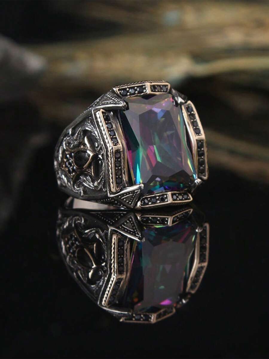 Nam Trang trí bằng đá quý Nhẫn , Đối với Đồ trang sức Qủa tặng Và Buổi tiệc - Bạc - Xem 1