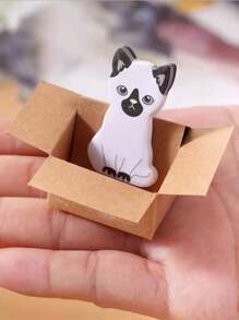 1入組貓圖案圖案隨機便簽創意多用途易貼可寫便簽適合學校學生、辦公室 - 彩色 - 查看 3