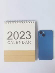 1pc Letter Graphic 2023 Desk Calendar, Simple Paper Random Desktop Calendar For Home - Multicolor - View 3