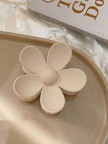 1 pieza Pinza de pelo con diseño de flor encantadora, pinza de pelo con diseño de San Valentín, pinza de pelo, pinza de pelo, pinza de pelo, pinza de pelo, accesorio de pelo para mujer, accesorio de pelo para la escuela, la universidad, el otoño y el invierno, accesorio de pelo para vacaciones - Beis - Ver 3