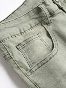 Manfinity Homme Men Slant Pocket Denim Shorts - Light Grey - View 3