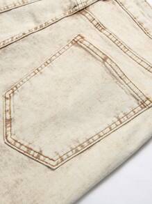 Manfinity Men Slant Pocket Denim Shorts - Khaki - View 7