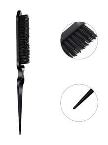 Anti Frizz Styling Comb Set, 3pcs PP Pointed Tail Black Hair Comb For Daily Life Hair Brush - Black - View 4