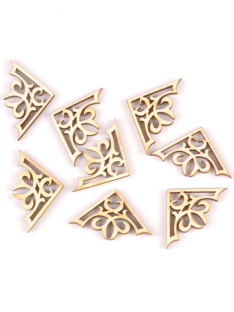 50pcs Hollow Out Geometric Design DIY Wood Chip - Multicolor - View 1