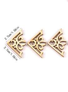 50pcs Hollow Out Geometric Design DIY Wood Chip - Multicolor - View 3