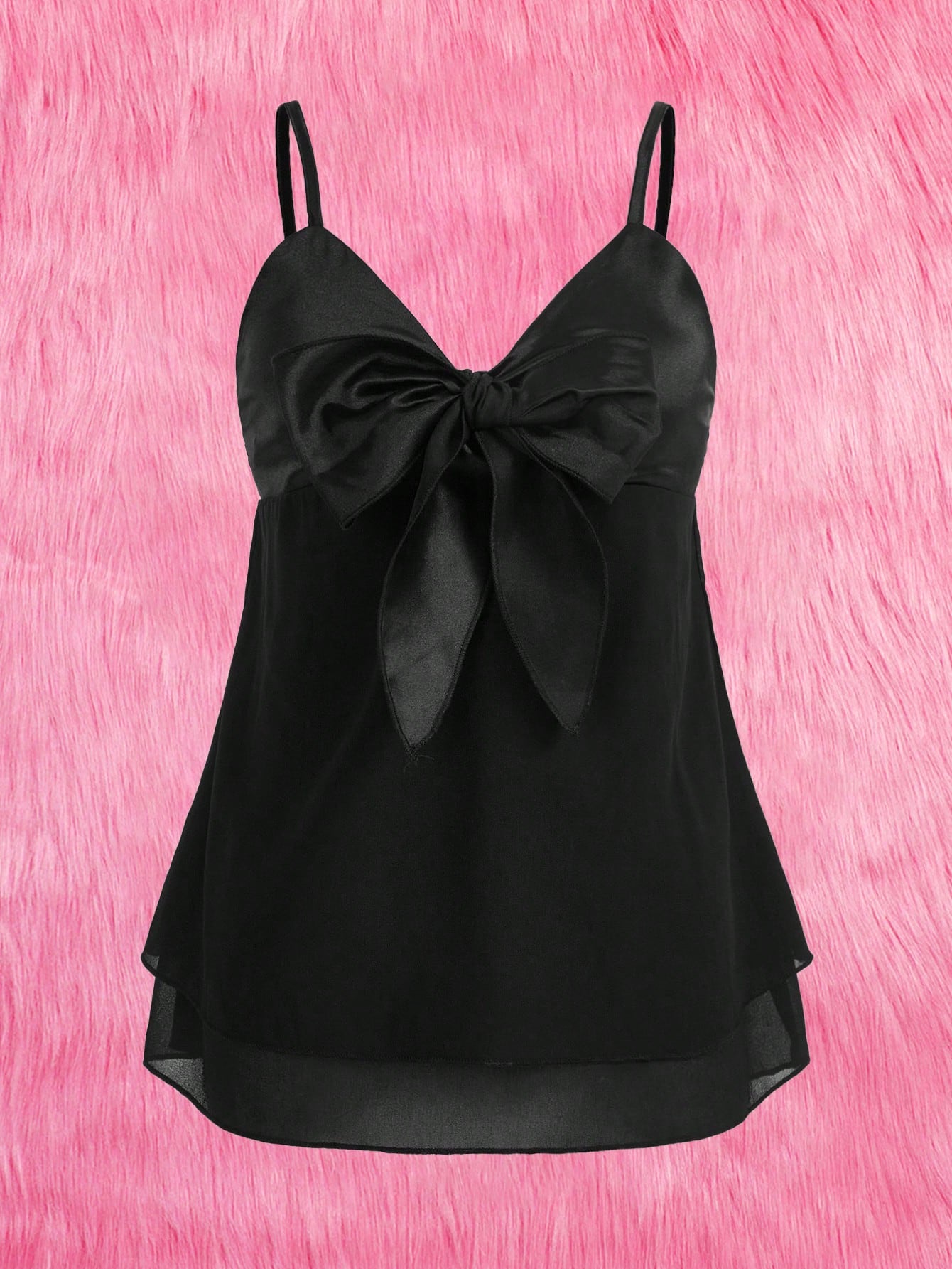 ROMWE ROMWE J-Fashion Solid Bow Front Cami Top