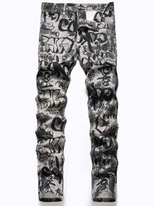 Nam Đồ họa Chữ cái Quần jean ôm - Nhiều màu - Xem 1