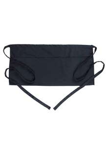 1 Tạp Dề Nữ Phục Vụ Đồng Màu, Tạp Dề Polyester Tối Giản Cho Nhà Hàng - màu đen - Xem 3