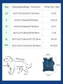 1pc Bow Decor Pet Tank - Navy Blue - View 3