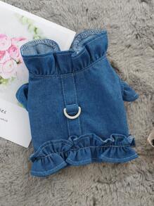 1pc Bow Decor Pet Tank - Navy Blue - View 4