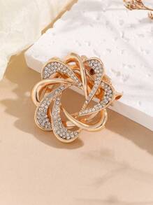 Trâm thiết kế hoa rhinestone - Vàng - Xem 2