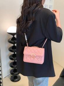 Túi thêu thời trang có dây đeo ngọc trai Túi đeo chéo mini/túi đeo vai cho nữ - Hồng - Xem 9