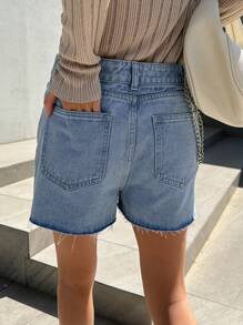 DAZY Raw Hem Denim Skort