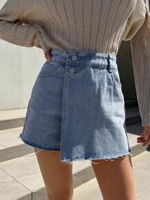 DAZY Raw Hem Denim Skort