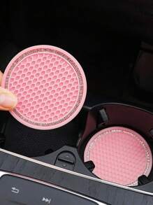 7 chiếc Bọc Vô Lăng Ô Tô & Phanh Tay & Bọc Cần Số & Coaster & Bắt Đầu Bằng Một Nút Bấm Bộ Vòng Trang Trí - Hồng - Xem 3