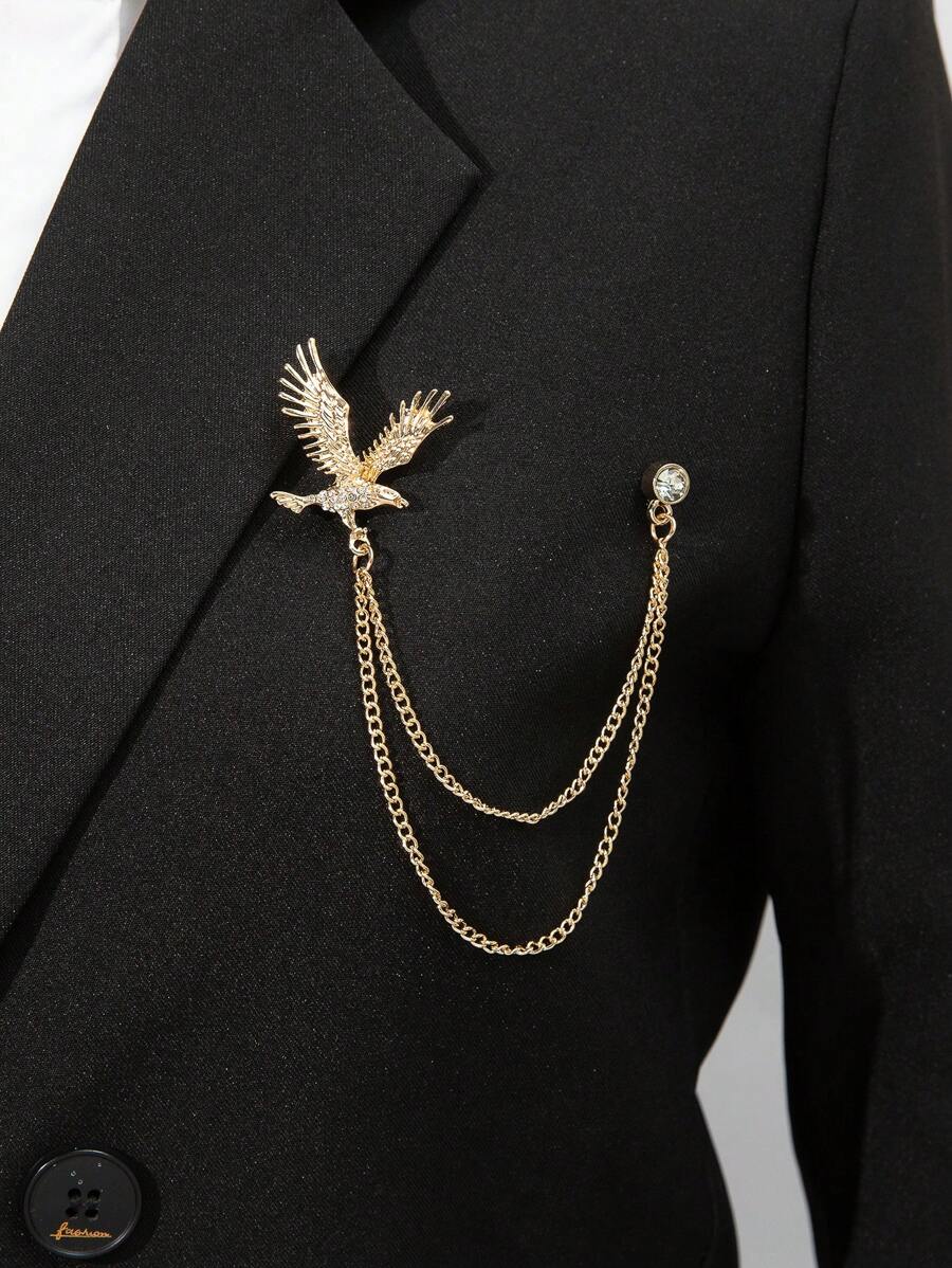 1 cái Unisex Rhinestone Eagle Decor Trâm thời trang để trang trí hàng ngày - Vàng - Xem 1