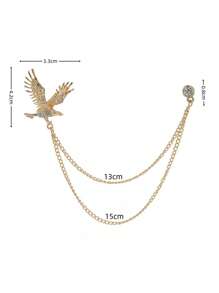 1 cái Unisex Rhinestone Eagle Decor Trâm thời trang để trang trí hàng ngày - Vàng - Xem 4