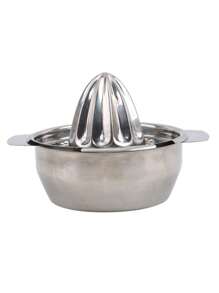 1入不鏽鋼檸檬榨汁器，極簡主義手動壓榨器，適用於廚房、蔬果工具、廚房用品、切割器、食品、沙拉、裝飾、存儲、派對、生日等使用。 - 銀色 - 查看 4