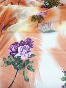 1pc Women Floral Pattern Fashionable Scarf For Daily Life - Multicolor - View 4