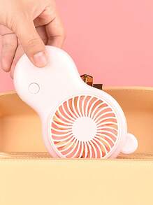 1 pieza Ventilador eléctrico de plástico dulce con diseño de oreja escritorio para casa - Rosa - Ver 4