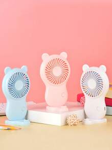 1 pieza Ventilador eléctrico de plástico dulce con diseño de oreja escritorio para casa - Rosa - Ver 5