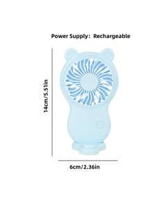 1 pieza Ventilador eléctrico de plástico dulce con diseño de oreja escritorio para casa - Rosa - Ver 6