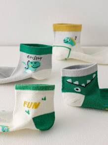 5 đôi Vớ mắt cá chân họa tiết khủng long cho trẻ em cho cuộc sống hàng ngày - Nhiều màu - Xem 8