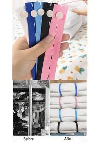 6 cái Dây đàn hồi đựng quần áo, Dải buộc quần áo đơn giản cho gia đình - Nhiều màu - Xem 5