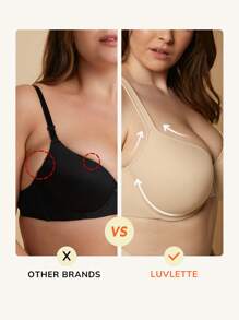 LUVLETTE Plus Dream Curve Support + 全覆盖聚拢 T 恤文胸 - 杏色 - 查看 7