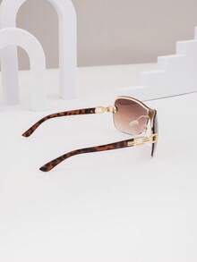 1 Đôi Nữ Màu Xanh Ngọc Dây Chuyền Chi Tiết Browline 1 Ống Kính Kính Thời Trang Cho Cuộc Sống Hàng Ngày - Nhiều màu - Xem 2