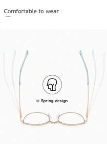 1 件女士优雅不锈钢猫眼双色桥飞行员镜框复古时尚眼镜 - 白色 - 查看 4