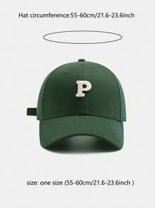 1 cái Unisex Thêu Chữ Cổ Mũ Bóng Chày Cho Cuộc Sống Hàng Ngày - Màu xanh lá cây đậm - Xem 4