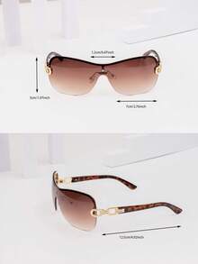 1 Đôi Nữ Màu Xanh Ngọc Dây Chuyền Chi Tiết Browline 1 Ống Kính Kính Thời Trang Cho Cuộc Sống Hàng Ngày - Nhiều màu - Xem 5