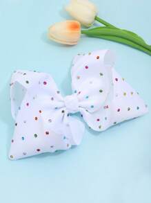 1入組女孩水鑽和蝴蝶結裝飾鴨嘴夾適用於頭髮裝飾用品 - 彩色 - 查看 1