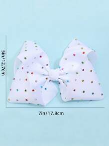 1入組女孩水鑽和蝴蝶結裝飾鴨嘴夾適用於頭髮裝飾用品 - 彩色 - 查看 4