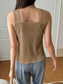 DAZY Solid Twist Front Cami Top - Khaki - View 2