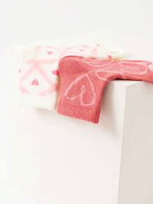 5pairs Girls Heart Pattern Ankle Socks For Summer - Multicolor - View 5