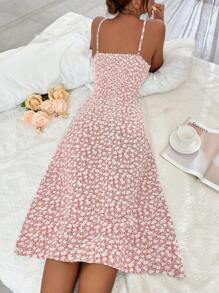 Breezaya Ditsy Floral Print Split Thigh Cami Dress - Multicolor - View 2