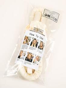 4件套女士纯色休闲发饰套装，适合日常、上学、送礼，包含卷发棒、美发工具、发饰、发带、头饰等。 - 香檳色 - 查看 3