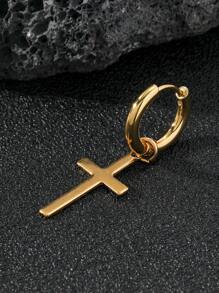 1pc Men Cross Drop Earring, For Jewelry Gift And Party