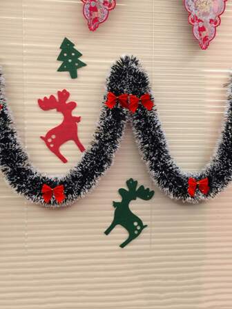 7入組聖誕蝴蝶結裝飾扭結花環和蝴蝶結套裝