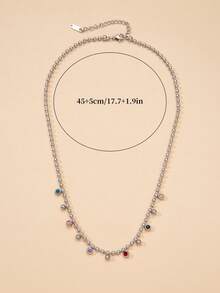 Vòng cổ trang trí rhinestone - Bạc - Xem 4